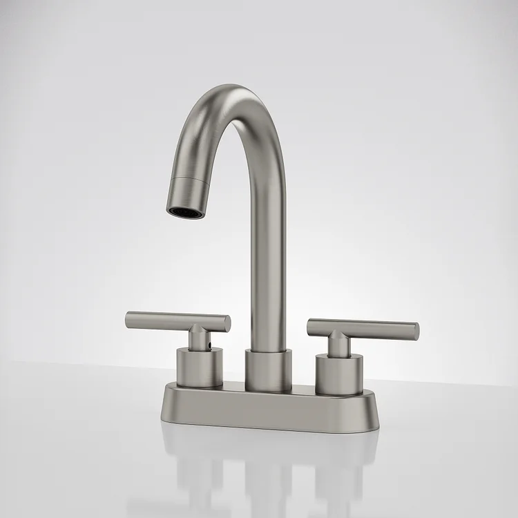 EVERSTEIN Two-Handle Two-Hole Bathroom Sink Faucet in Brushed Nickel SFS-1113-NK