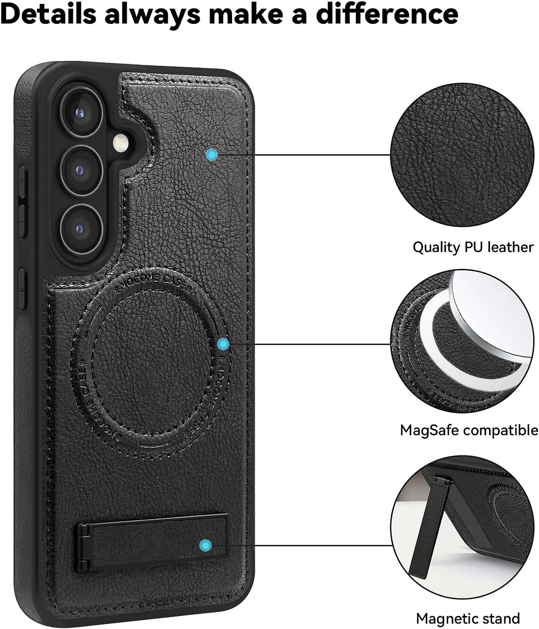 Samsung Galaxy Z Fold 6 Leather Case Magnetic Protective Case Holder Phone Case