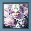 5D DIY Full Round Drill Diamond Painting Tiger Butterfly Girl Kit Decor (sz3775)