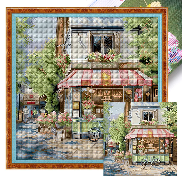 Joy Sunday-Corner Shop (34*34cm) 14CT Stamped Cross Stitch gbfke