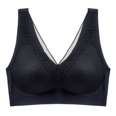 Jerrinut Plus Size Bras For Women Seamless Bra With Gathers Pad Comfortable Bralette Push Up Brassiere Bra Vest Wireless BH