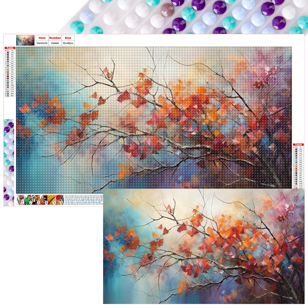 Leaves 70*40cm(canvas) full round drill diamond painting