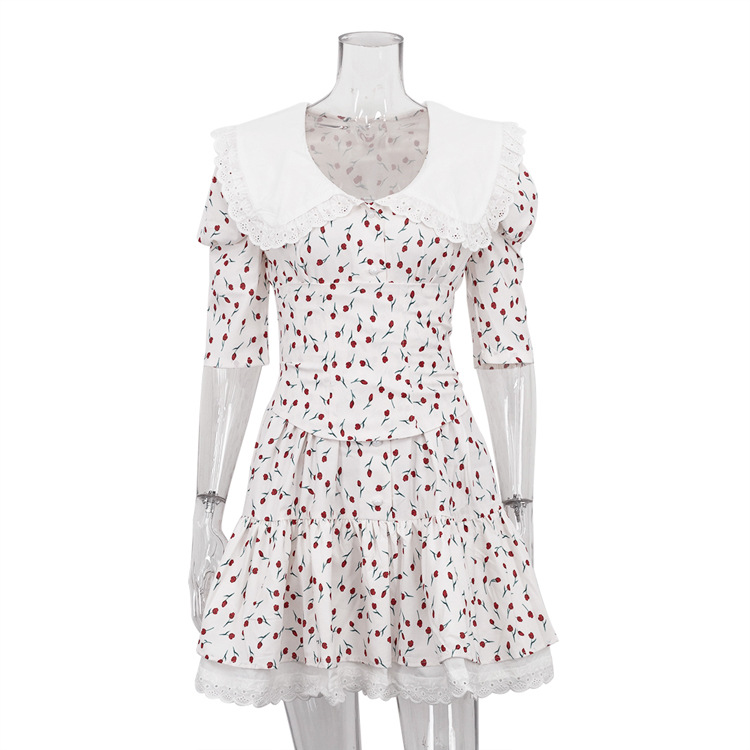 Ootddress Summer Printed Patchwork Mini Dress Female V-Neck Short Sleeve Slim Fashion Elegant Party Dress Gown For Women Dress 2025