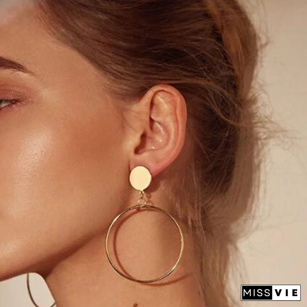 Simple Large Circle Earrings