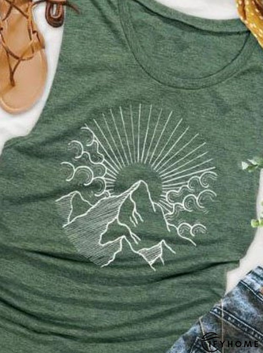 Casual Geometric Crew Neck Sleeveless shirt & Top | IFYHOME