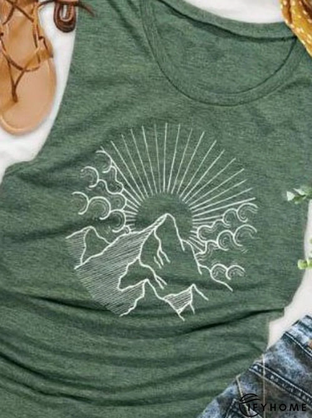 Casual Geometric Crew Neck Sleeveless shirt & Top | IFYHOME