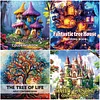 4 Pcs Mushroom Forest Coloring Book Set Mindfulness Art Books for Adults 