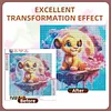 Cartoon Lions Under the Moonlight Full DIY 5D Round Drill Diamond Paintings Picture Arts Craft for Adults/Beginners Gift Idea Home Wall Decor Diamond Crystal Rhinestones Painting Kits 11.7x11.7In