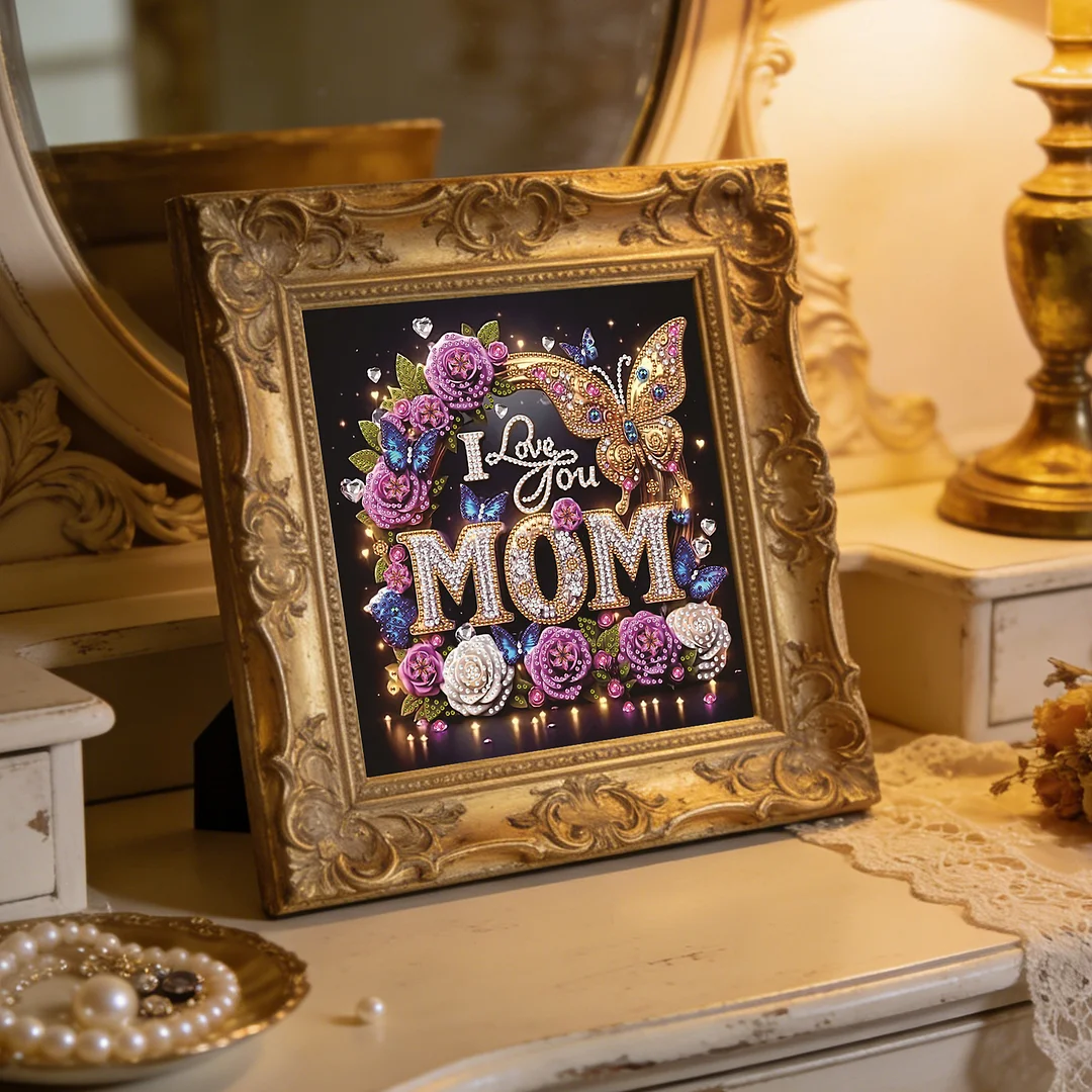 Diamond Painting - Partial Special Shaped Drill - I Love You Mom(Canvas|30x30cm)