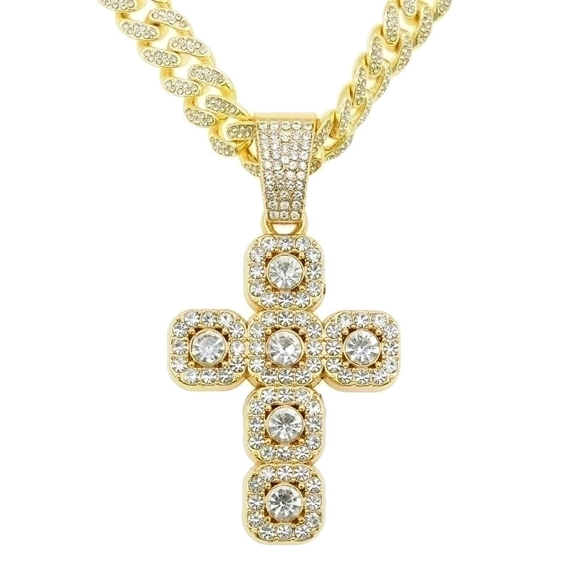 Hip-hop Cross Alloy Inlay Rhinestones Men’s Pendant Necklace Necklace Pendant
