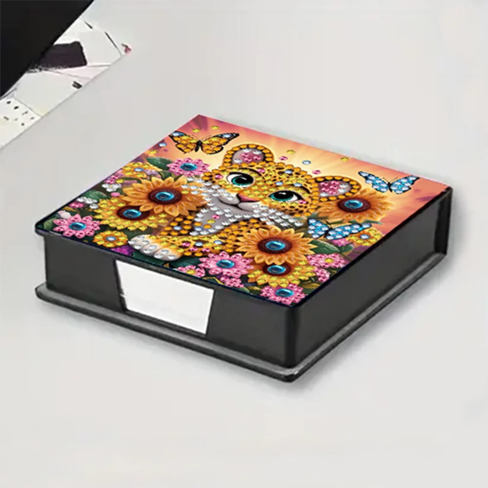 5D DIY PU Gem Painting Memo Pad Holder with 160 Sheets Paper (Sunflower)