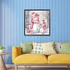 Diamond Painting-DIY Full Round Drill Pink Snowman