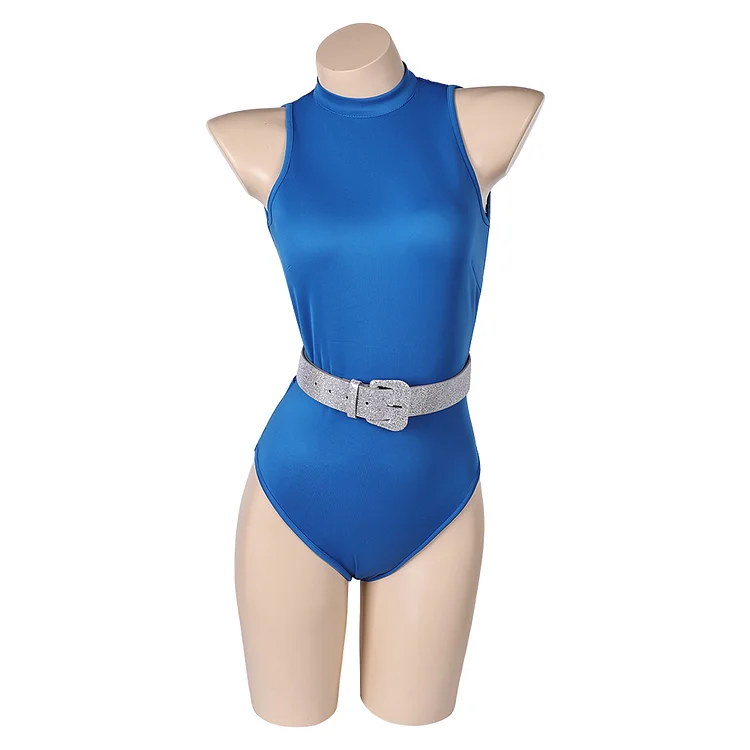 The Substance (2024) Elizabeth Blue Gymnastic Jumpsuit Outfits Cosplay Costume 