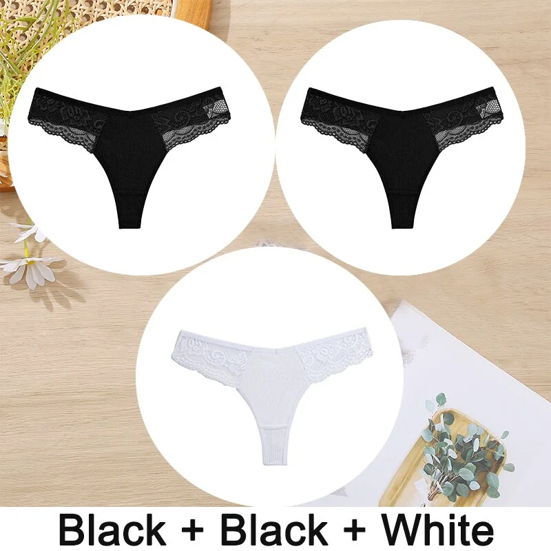 Billionm Cotton Panties for Women Sexy Lace Underwear G-String Underpants Female Perspective Hollow out Soft Intimate Lingerie