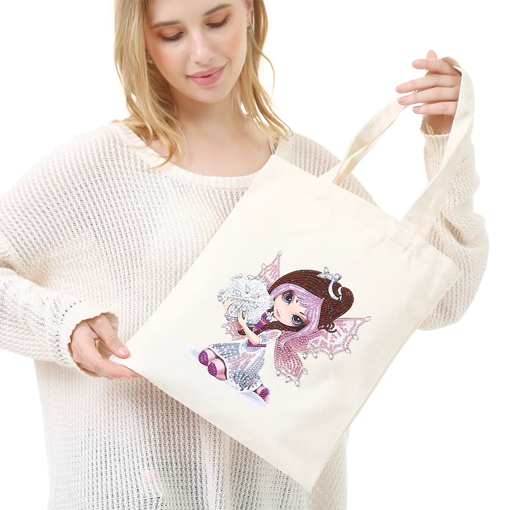 DIY Diamond Painting Eco-Friendly Canvas Bag - Girl