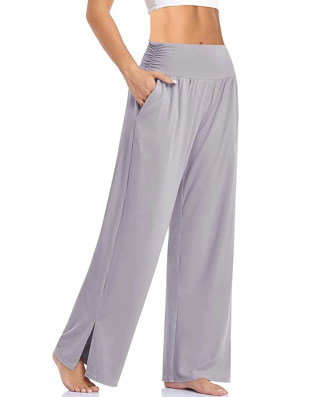 Women's Wide Leg Casual Loose Yoga Sweatpants Home Comfort Pajama Pants With Pockets DMladies