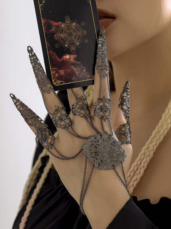 Halloween Gothic Chain Tapered Mittens Bracelet