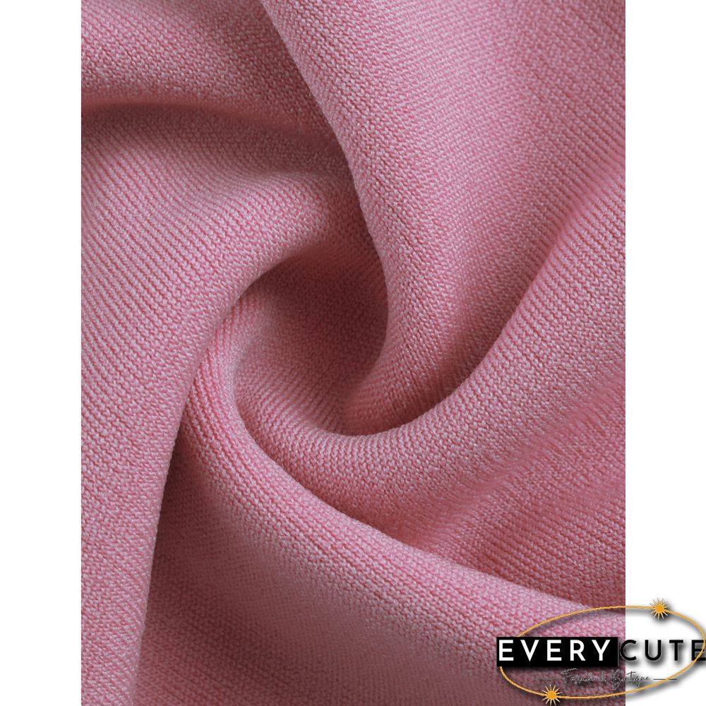 Pink Mermaid Hem Off Shoulder Bodycon Dress