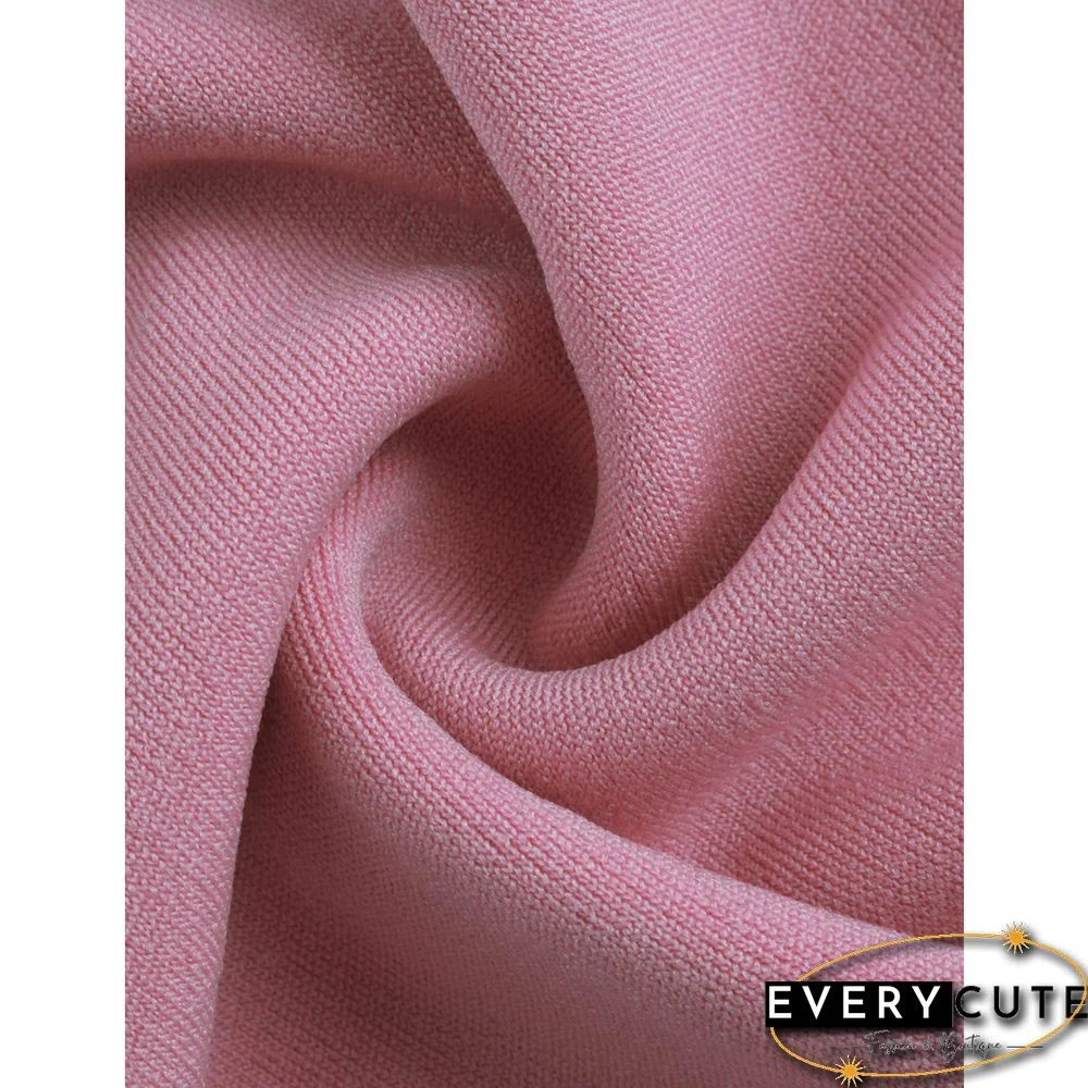 Pink Mermaid Hem Off Shoulder Bodycon Dress