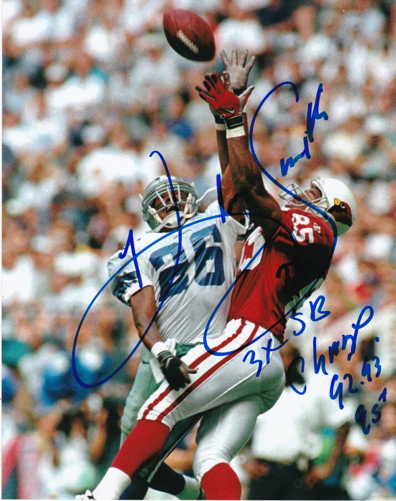 KEVIN SMITH DALLAS COWBOYS 3 X SB CHAMP ACTION SIGNED 8x10