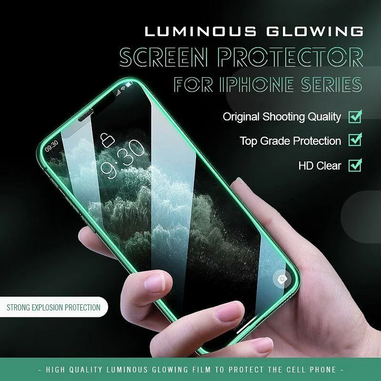 Luminous Glowing Tempered Glass Screen Protector (Buy 1 get 1 free)