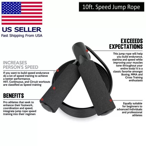 pornhint Pornhint Skipping Rope with Ball Bearings Rapid Standard Speed Jump Rope PVC Cable New