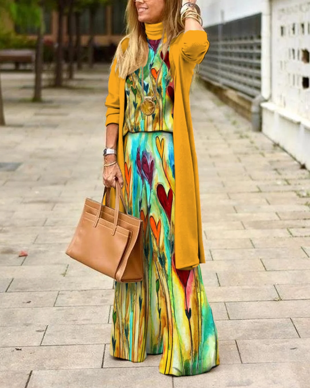 Herringbone Sweater Three-Piece Suit 4e1a