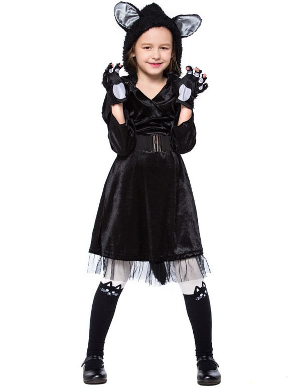 Carnival Costumes For Kids Black Cats Kid Dress Costume Set Novameme