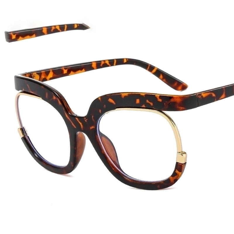 Fashion Solid Color Oval Frame Half Frame Optical Glasses