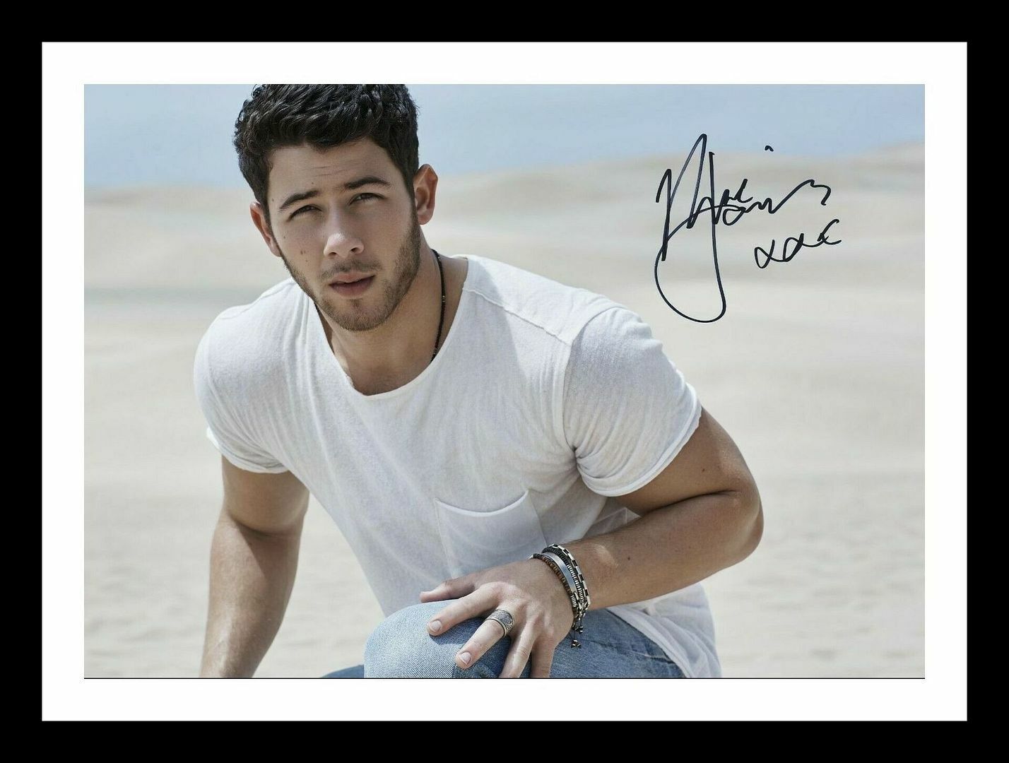 Nick Jonas Autograph Signed & Framed Photo Poster painting 2