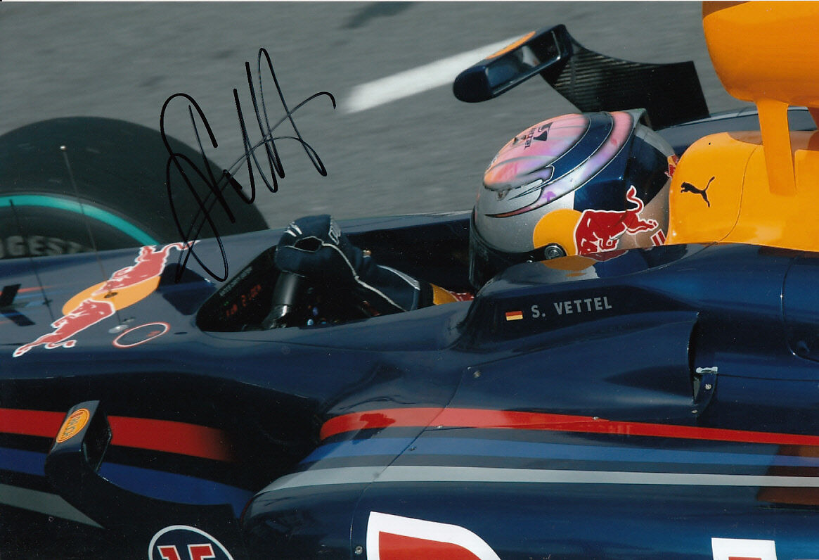 Sebastian Vettel Hand Signed Red Bull Racing Photo Poster painting 12x8 11