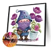 >SALE<5D DIY Partial Special Shaped Drill Diamond Painting Purple Gnome Decor 30x30cm