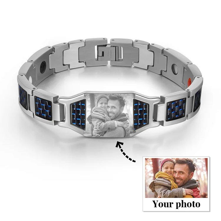 Men Magnetic Bracelet Personalized Photo Bracelet for Him