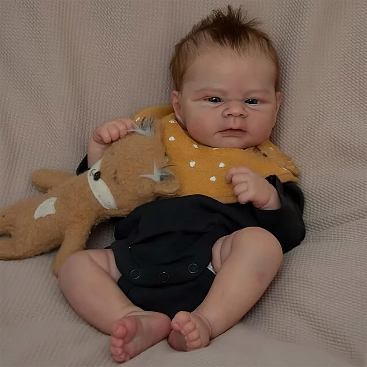 17.5''Biber Reborn Handmade Baby Doll Boy, Realistic and Lifelike Weighted Newborn Baby Dolls Best Gift Ideas