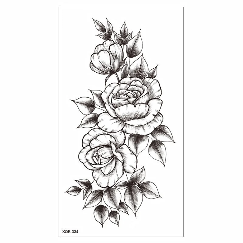 Waterproof Tattoo Sticker Temporary Tattoo Black Rose Tattoo Leg Chest Arm Tattoo Man Woman Tattoo Skin Tattoo Art Tatouage TaTy 712