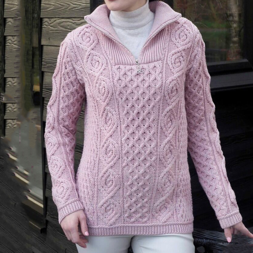 Women's Clan Pattern Half Zip Sweater wearshes