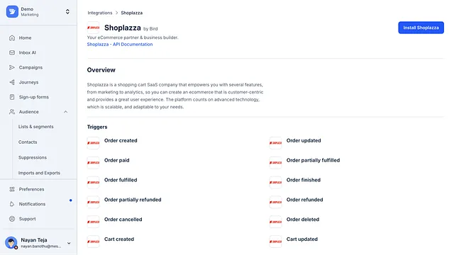 Bird: Email, SMS, WhatsApp