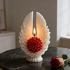 3D Angel Wing Flower Mould Silicone Wave Spiral Candle Mould Reusable Easy To Demold for Candles Soaps Crafts DIY Home Decor (Symmetrical)