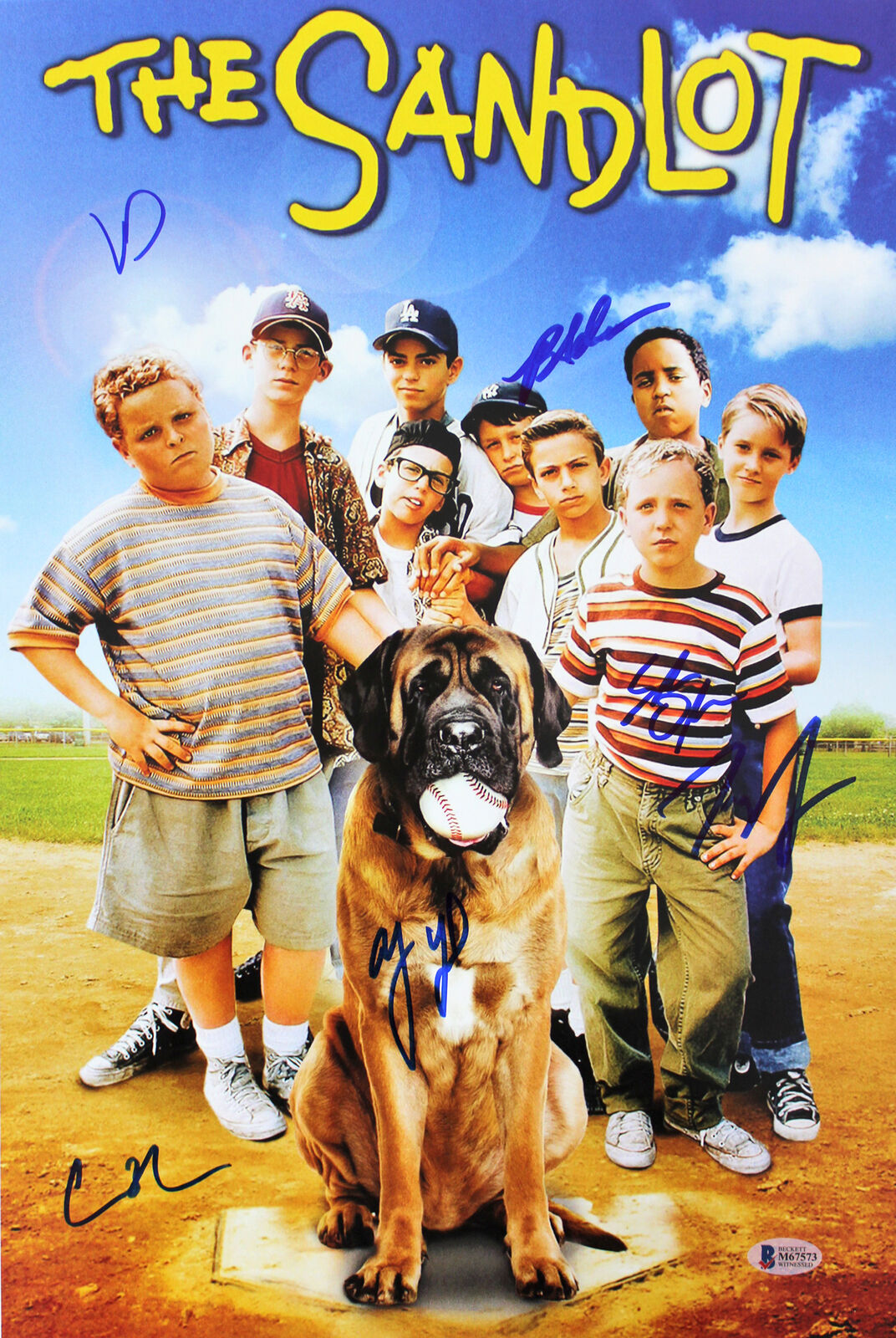 The Sandlot (6) Guiry, Leopardi, Adams +3 Signed 12x18 Photo Poster painting BAS Witnessed 2