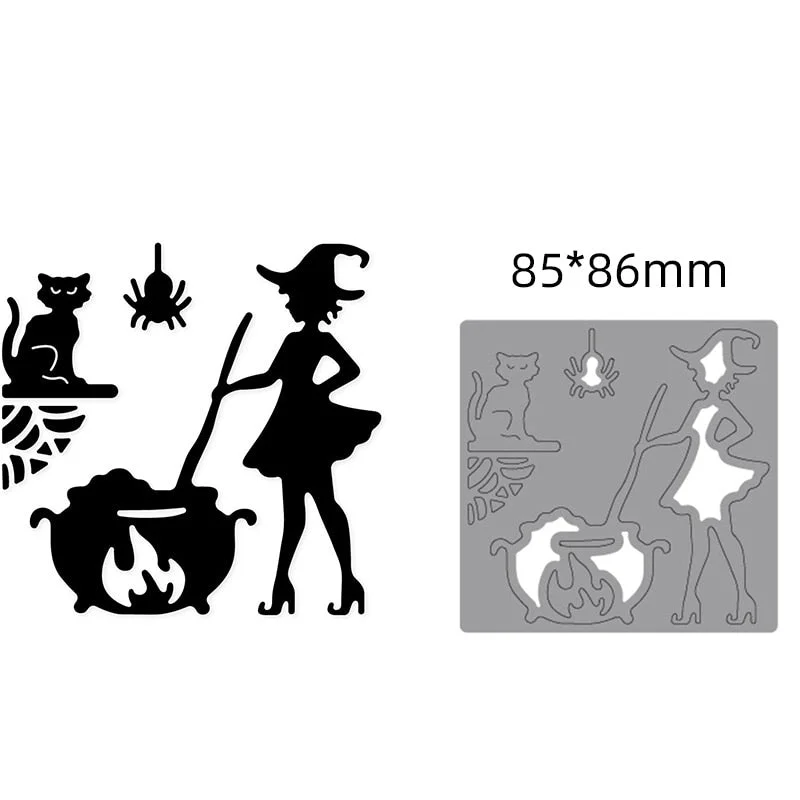 Metal Cutting Dies Halloween Magic Witch 2021 New Craft Dies Stencils Dies For DIY Scrapbooking Paper photo Cards Embossing Dies
