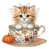 uk.everydayedeals DIY Diamond Painting Acrylic Bobble Head Decoration - Teacup Cats