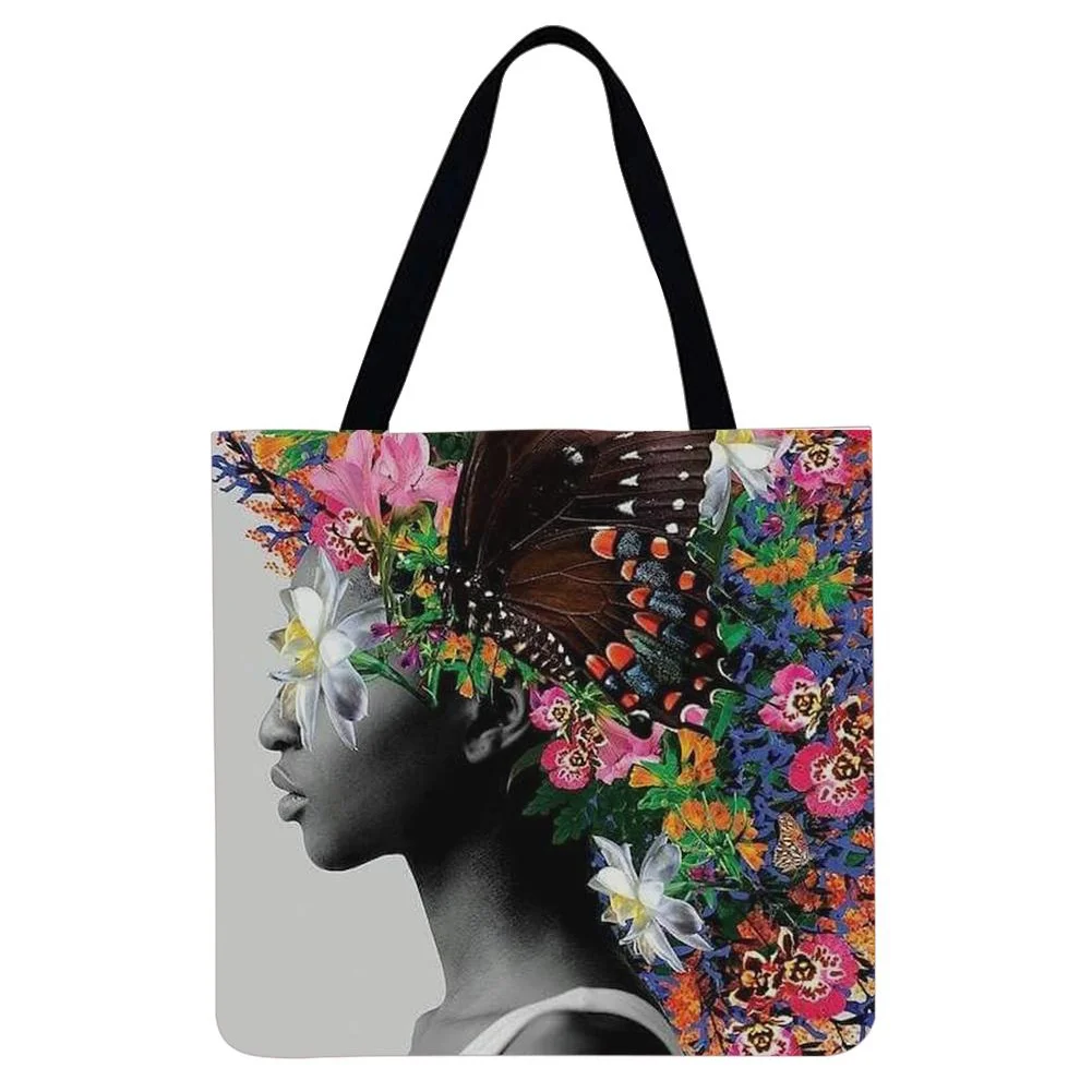 Linen Tote Bag -  Flowers And Beauties