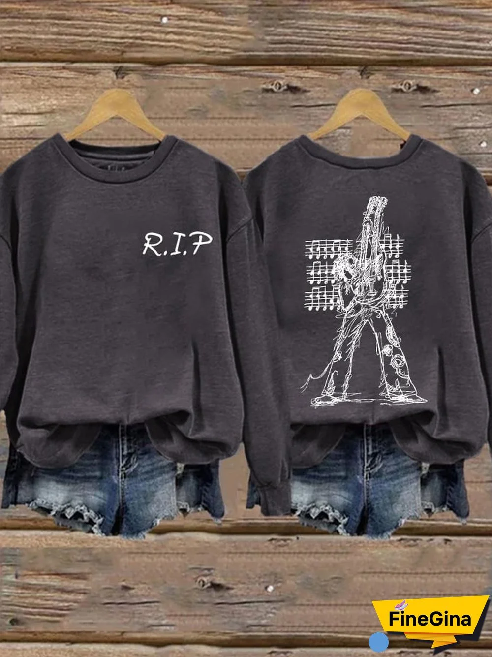 Women'S King Of Music RIP Print Sweatshirt