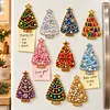 10PCS DIY Pearl Diamond Painting Christmas Fridge Magnets, Sparkling Rhinestone Refrigerator Magnet Craft Kit for Home Decor & Gifts