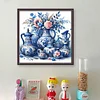 Blue And White Porcelain Flowers-11CT Stamped Cross Stitch 40*40cm/15.75*15.75in