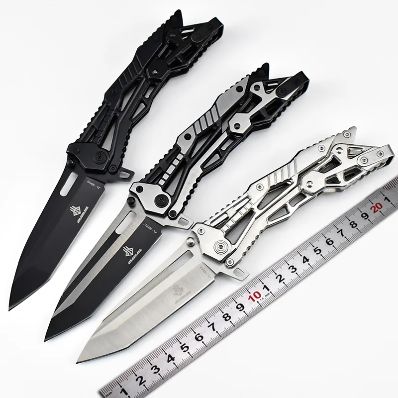 EDC Mechanical Outdoor Camping Picnic Folding Knife 5Cr13Mov Blade Stainless Steel Handle Tactical Survival Pocket Knife