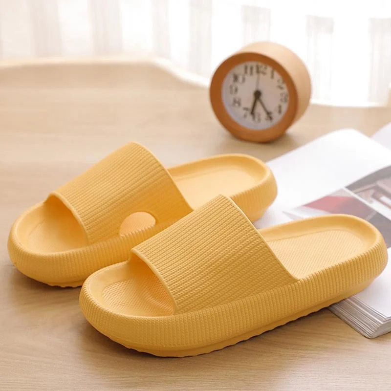 Qengg Slippers Women Ladies New Summer House Thick Slippers For Women Non-Slip Floor Flat Cloud Slides Men Casual Cloud Slides