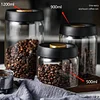 Airtight Glass Food Storage Jars - Transparent, Sealed, Moisture-Proof, and Vacuum Containers for Coffee Beans, Available in 500/900/1200/1800ml - Essential Home Supplies