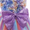 Kids Girl Princess Flower Sleeveless Sequined Bow Fluffy Wedding Dresses
