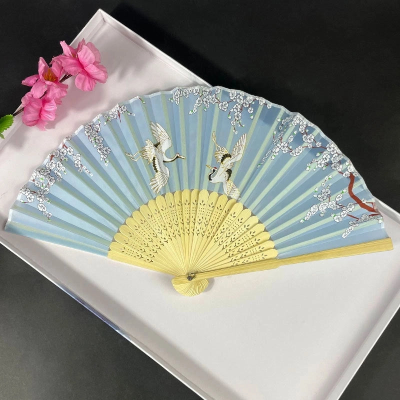3 Pieces Ancient Style Folding Fan Female Classical Tassel Silk Fan Chinese Style Small Fan Portable Dance Craft National Fashion Fan Student Fan